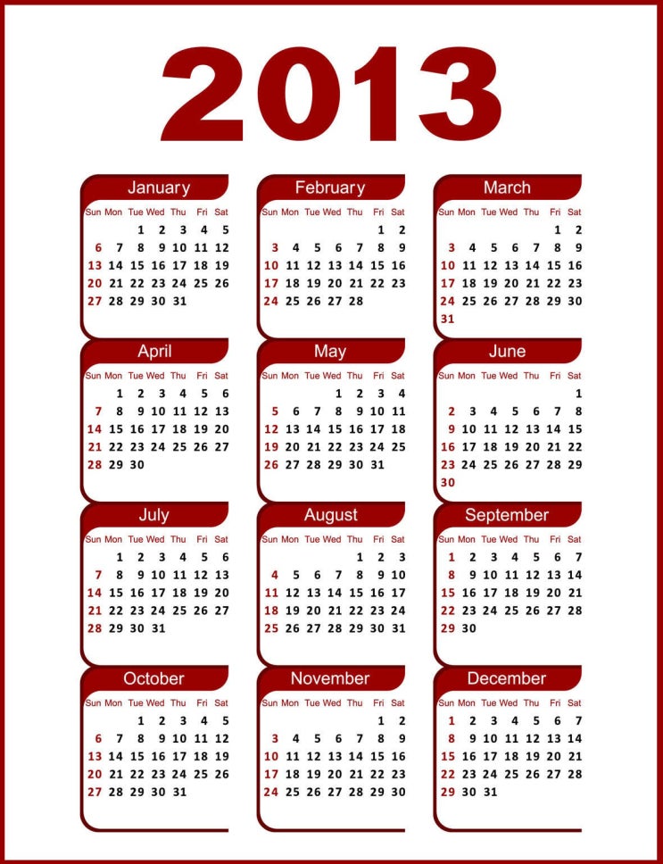 2013 calendar 