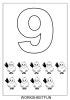 1 10 - Number 9 Coloring 